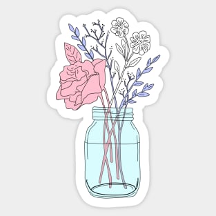 Transgender Pride Flower Bouquet Sticker